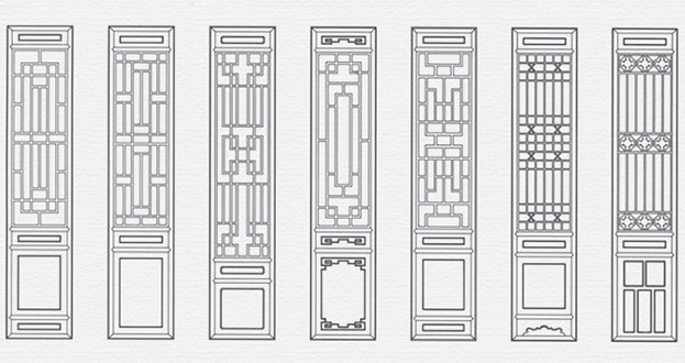 卫东常用中式仿古花窗图案隔断设计图